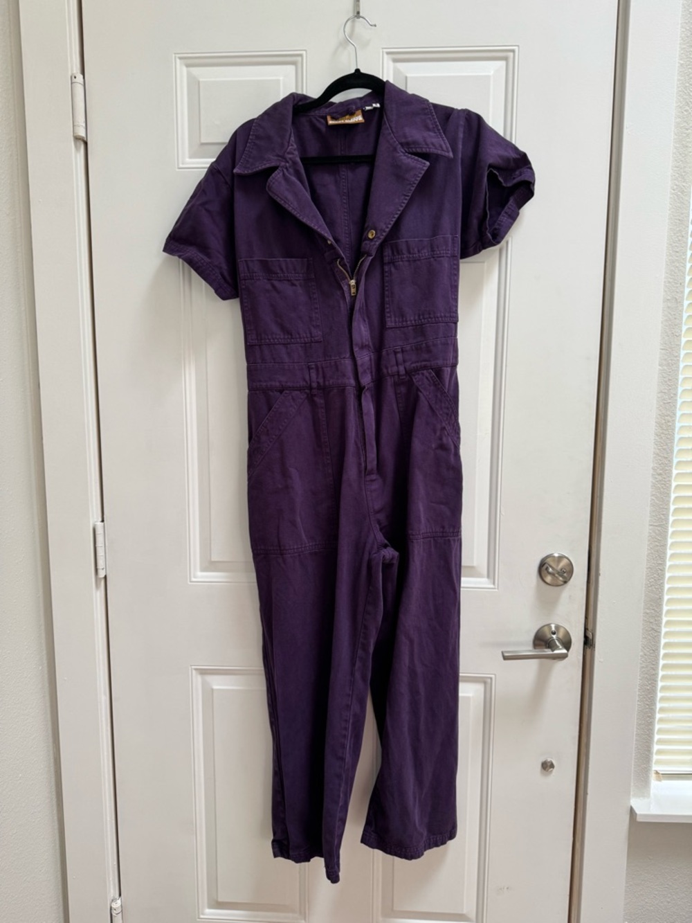 Big Bud Press Deep Purple Short-Sleeve Utility Jumpsuit